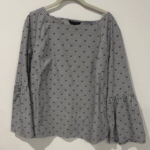 Banana Republic Striped Black and White Blouse